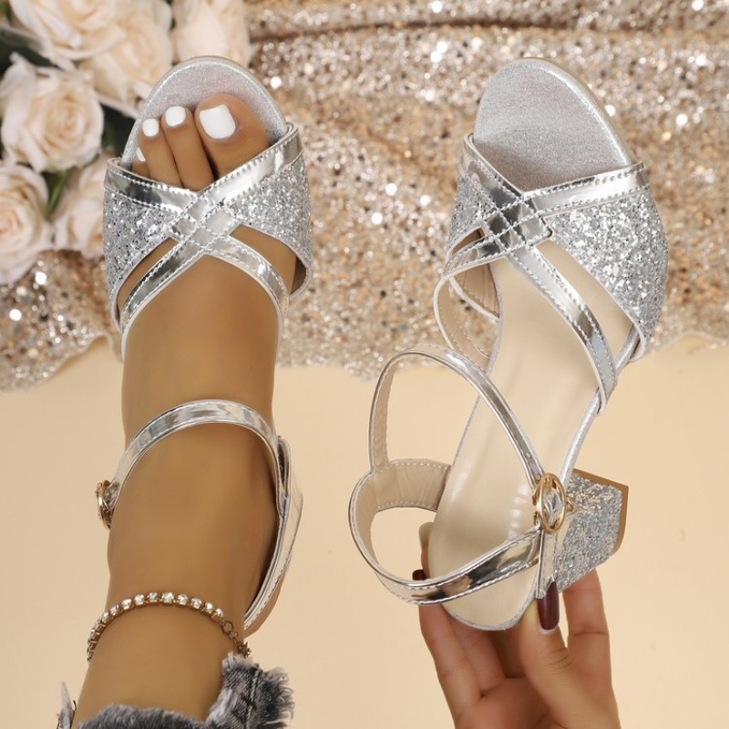 Women Formal Wear For Wedding - Sandali da Donna con Tacco Largo