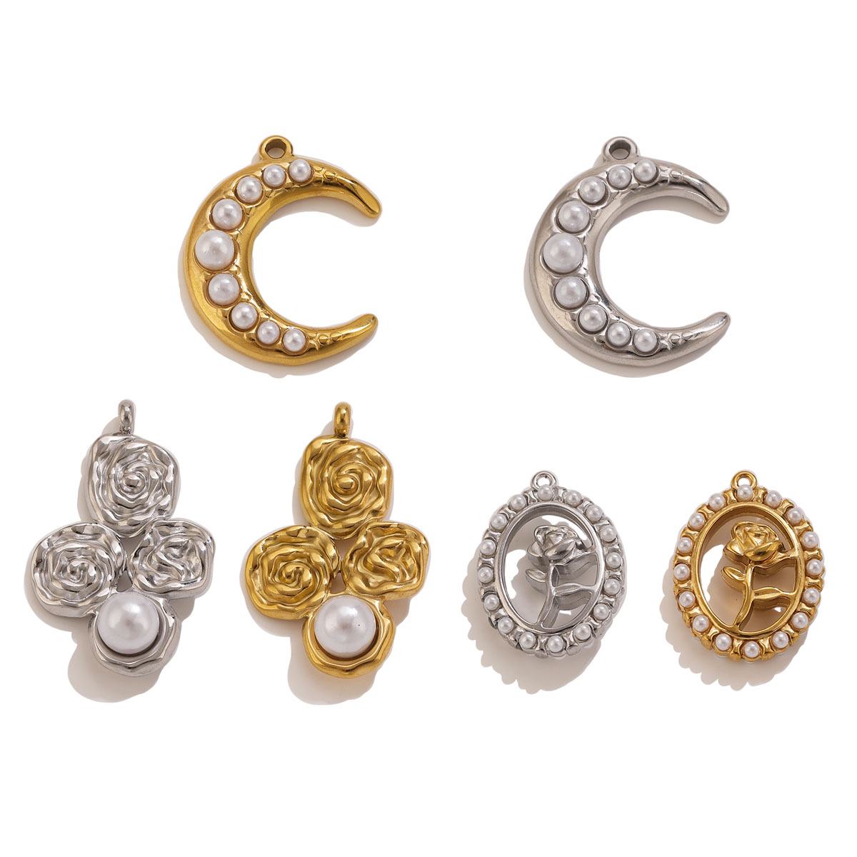 Pearl Earring Stud - 5 Pezzi Ciondoli a Forma di