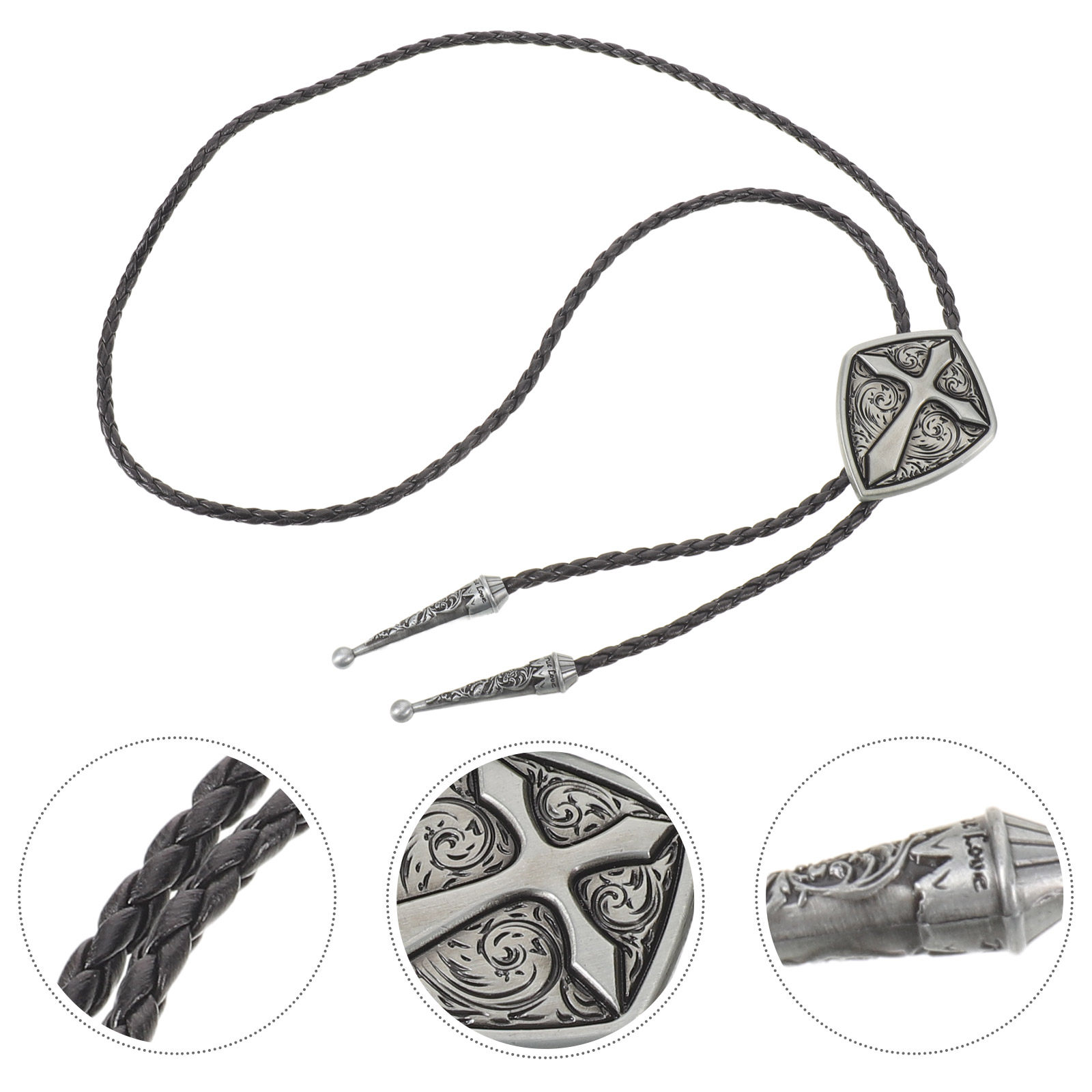 Women Formal Wear Western - Cravatta Bolo con Ciondolo a Croce,