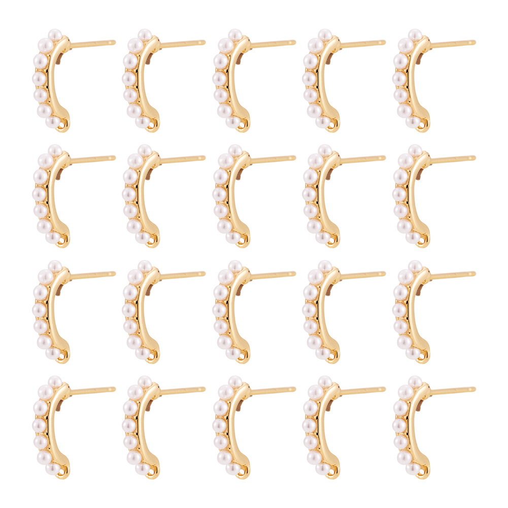 Pearl Earring Stud - 30 pezzi di componenti per orecchini