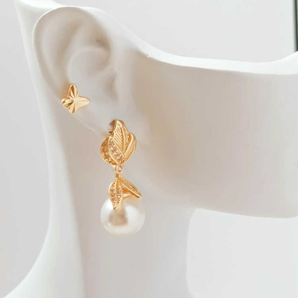 14K Micro-zirconio Barocco Spa - Pearl Earring Stud recensione e prezzo