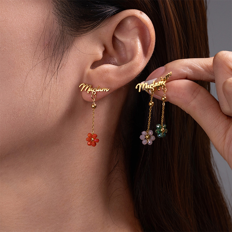Auxauxme Orecchini con nome pe - Pearl Earring Stud recensione e prezzo